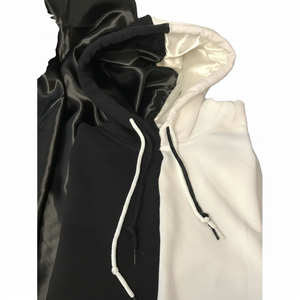 NALU เสื้อฮู้ดผ้าซาตินสำหรับผู้ชาย,เสื้อมีฮู้ดผ้าซาตินบุด้านในบล็อกสีงานเย็บปะผ้าคอตตอนแบบกำหนดเอง - Product Image 1