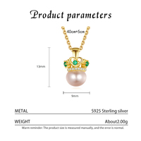 Collier pendentif en argent sterling S925 pour femmes, mode japonaise et coréenne, couronne minimaliste incrustée de diamants et de perles