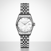 Montre de marque propre, haute qualité, boîtier de 28 mm, acier inoxydable 316L, étanche 3ATM, cadran blanc nacré, montres classiques luxueuses pour femmes