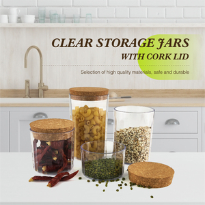 Tarro pequeño de almacenamiento de plástico transparente de 200ml de estilo moderno con tapa de corcho, sello de comida de forma redonda, organizador de cereales gruesos, olla apilable - Product Image 3