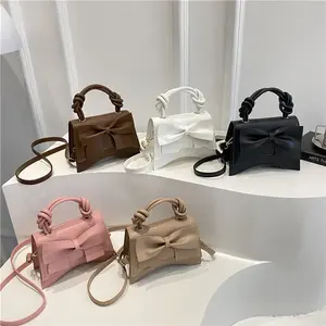 Bolsos de Mano de Cuero PU para Mujer, Diseño Lindo 2026, con Lazo, Bolsos Cruzados, <span class=keywords><strong>Mini</strong></span> Bolsos - Product Image 1