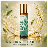 Huile essentielle de sauge d'origine végétale ; Antibactérienne et purifiante spirituelle ; Convient pour l'aromathérapie et les soins de bien-être.