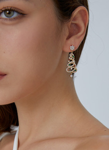 5A Trendy Luxury Drop Earrings Animal Pattern 14k PVD Gold Plated ZIRCON Unisex Gift ODM Supply Bulk Main Material <b>Brass</b> - Product Image 3
