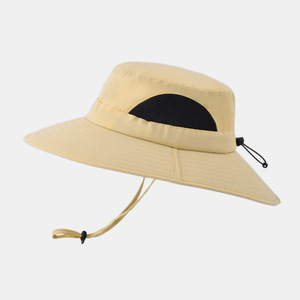 BightSun Striped Handmade Crochet Sun Hat Unisex Hollow-Woven Casual Fisherman Bucket Hat UV-Protection Outdoor Daily - Product Image 1
