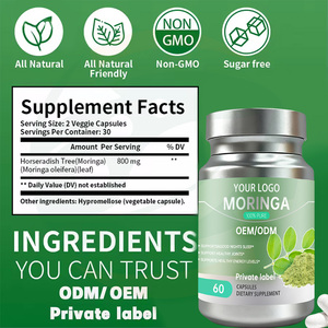 Capsules de feuilles de <span class=keywords><strong>Moringa</strong></span> naturelles en stock de China-Herb pour la santé des os et le soutien énergétique - Complément alimentaire pour adultes - Product Image 4