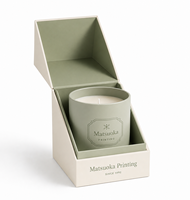 Boîte à bougies personnalisée, impression personnalisée, carton rigide, logo en feuille d'or, couvercle triangulaire, pour cadeau de parfum d'ambiance