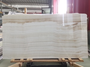 UnionStone White Mink Classic <b>Marble</b> Onyx Slab Modern Natural Design Translucent Backlit Polished for Hotels Ivory Ivory Onice - Product Image 5