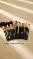 Ensemble de pinceaux de maquillage de luxe Gracedo, 15 pièces, échantillon gratuit, pinceaux de maquillage noirs en gros