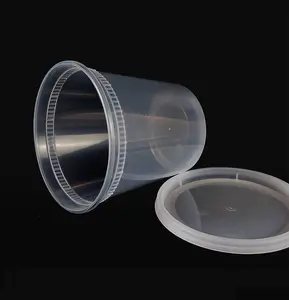 12盎司食品级注射工艺微波汤储存容器单室熟食塑料盒带盖