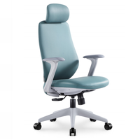 Fauteuil de Direction en Cuir Style Mid-Century avec Accoudoirs Rembourrés et Piètement en Bois Courbé – Siège de Manager Élégant