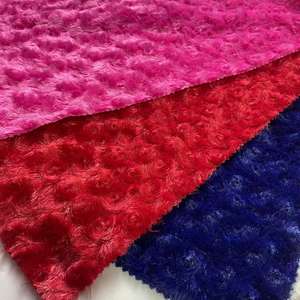 <span class=keywords><strong>Tissu</strong></span> en peluche de haute qualité en velours super doux <span class=keywords><strong>Minky</strong></span> à motif de roses en spirale en relief en PV - Product Image 2