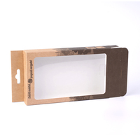 Boîte en papier kraft en gros, logo personnalisé, boîtes en papier kraft pliables pour l'emballage de coques de téléphone portable avec fenêtre