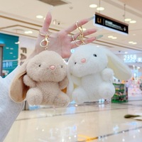 Porte-clés en peluche lapin de dessin animé, adorable poupée en peluche lapin, ornement à suspendre pour sac, pendentif pour sac d'école pour enfants, cadeau de festival, vente en gros