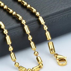 Yiwu Aceon Acero inoxidable hombres estándar etiqueta cadena colgante accesorio fuerte brillante barato venta al por mayor salchicha collar liso - Product Image 3