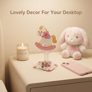 Custom Logo Anti-tipping Horse Acrylic Phone Stand Telescopic Foldable Adjustable Tablet Holder for Desk Gift Wholesale - Product Image 4