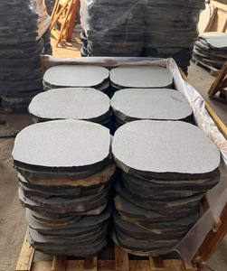 Pierre de pavé ronde en basalte noir-gris de Chine à faible coût, forme irrégulière pour le pavage de jardin - Product Image 4