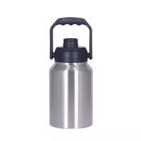 Termo portátil de acero inoxidable de gran capacidad de 2000ml, frasco aislado al vacío para deportes al aire libre con tapa de plástico