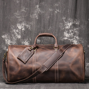 Brown Vintage Leather Duffle <b>Bag</b> With Shoe Compartment New Design Travel or <b>Overnight</b> <b>Bag</b> for Men and Women - Product Image 6
