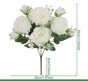 Vente en gros de roses artificielles décoratives en soie pour mariage, fleurs artificielles d'osmanthus au toucher réel - Product Image 2