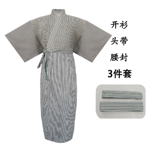 Kimono traditionnel <span class=keywords><strong>japonais</strong></span> <span class=keywords><strong>Yukata</strong></span> pour <span class=keywords><strong>homme</strong></span> avec costume de cosplay <span class=keywords><strong>japonais</strong></span> rayé à carreaux - Product Image 4