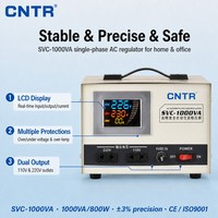 Régulateur de tension automatique SVC-1000VA 1KVA monophasé 220V AC avec affichage numérique LCD AVR pour appareils électroménagers et de bureau