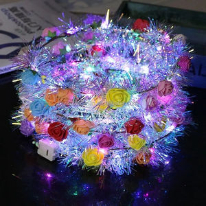 <span class=keywords><strong>Serre</strong></span>-tête et couronne florale LED modernes et lumineuses en gros pour mariages, fêtes et cadeaux – Matériau PVC, lumières fixes/clignotantes - Product Image 4