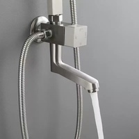Ensemble de douche carré en acier inoxydable SUS304 de haute qualité pour eau froide, colonne de douche, robinet de douche pluie pour salle de bain