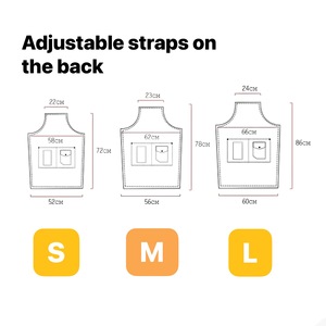 Vendita calda tela di cotone Logo personalizzato 3 dimensioni grembiule cucina <span class=keywords><strong>chef</strong></span> multifunzione regolabile grembiule con tasche - Product Image 4