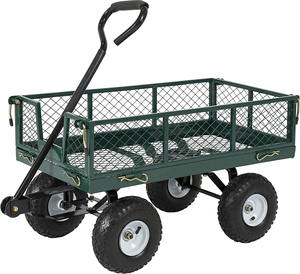 Chariot à mailles robuste à traction manuelle, pliable, pour la manutention de matériaux industriels, chariot à roulettes en acier, chariot de jardin extérieur, OEM - Product Image 2