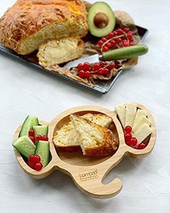 Cute Cartoon Design <b>Tray</b> and Handcrafted Wooden Irregular <b>Dinner</b> Plate Set for Kids Dining and Baby Food - Product Image 6