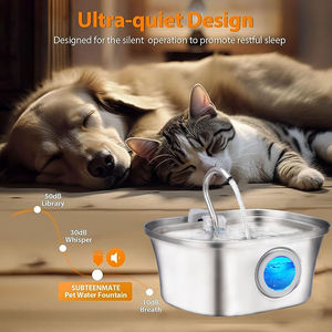 Vente en gros Robinet en acier inoxydable populaire en forme de bateau 3,2 L Distributeur de mangeoire pour animaux de compagnie Fontaine d'eau pour chat - Product Image 4