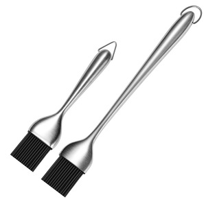 AKL Stainless Steel Silicone Oil Brush Long Handle Heat Resistant Barbecue Sauce Brush For Grilling Kitchen Baking Seasoning - Product Image 5