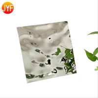 Feuille décorative à motif d'ondulation de l'eau, en acier inoxydable, décoration de plafond, en vagues, 3 pièces, ZZ2701 SUS304