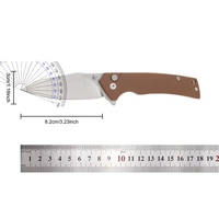 Couteau pliant personnalisable Meiji en acier D2 pour le camping en plein air, avec verrouillage à bouton, manche G10, couteau utilitaire DIY de poche avec support OEM
