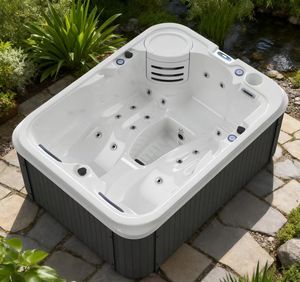 3-persoons Moderne Acryl Whirlpool Spa Tub Indoor Outdoor Overloop Warm Voor <span class=keywords><strong>Jacuzzi</strong></span> 'S Met Stenen Masserende Badkuip Voor Ontspanning - Product Image 1