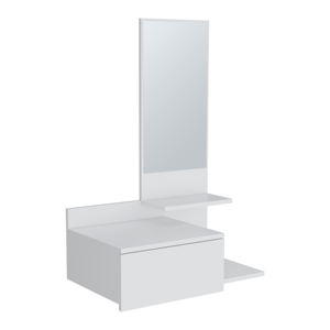 Mueble flotante para pasillo, 36.2 pulgadas de alto, 1 cajón, 3 estantes, 1 espejo, color blanco - Product Image 4