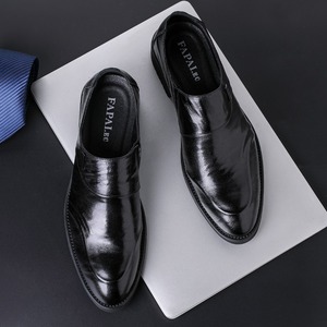 Chaussures en cuir véritable pour hommes, style britannique, souples et confortables, à lacets, rehaussantes, polyvalentes, en peau de mouton - Product Image 3