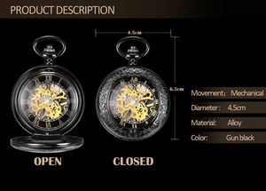 Factory Direct Sales <b>Silver</b> Alloy Mechanical <b>Pocket</b> <b>Watch</b> <b>Chain</b> Vintage Self-Winding 47mm Dial No Waterproof Gift for - Product Image 4