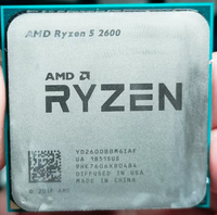 Processeur de bureau AMD Ryzen 5 2600 d'occasion, 6 cœurs, 12 threads, socket AM4, puce démontée de seconde main