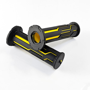 Qiangye <b>Motorcycle</b> Handlebar <b>Grips</b> 6 In Black Yellow Anti Slip Universal Fit For Off Road Vehicles - Product Image 1