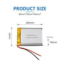 Batteries rechargeables d'ion de lithium de la poche 3.7V/1050mah en gros pour l'électronique grand public 803040