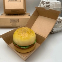 Scatola per Hamburger in Carta Usa e Getta con Struttura Rigida e Impermeabile, Stampa Logo Personalizzata per Rivenditori di Alimenti