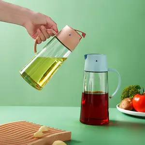 주방 식초 주전자 유리 오일 주전자 용기 자동 열기 가정용 병 오일과 식초 꿀 올리브 오일 디스펜서