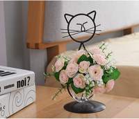 Vase hydroponique en fer forgé pour arrangement floral, décoration créative pour la maison et la table à manger, objet décoratif original