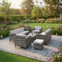 Ensemble de table basse et de canapé en rotin d'extérieur moderne 2025 avec coussins imperméables, meubles de patio en rotin PE