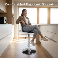 Chaise de bar pivotante moderne et élégante pour cuisine, avec siège en plastique coloré et hauteur réglable