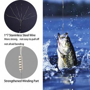 Gancio cerchio 7385 personalizzato girevole in acciaio inox ganci Offset con filo Leader per la pesca esca di pesce gatto e spigola - Product Image 6