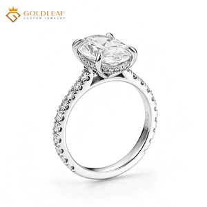 Goldleaf Jewelry Fine 1CT 2CT 3CT Oval Cut Lab Grown Diamond <b>Ring</b> 925 Sterling <b>Silver</b> Wedding <b>Ring</b> IGI Report - Product Image 2
