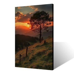 Stampa su Tela di <span class=keywords><strong>Tramonto</strong></span> in Montagna, Arte Murale con Stampa Digitale su Tela, Immagine del <span class=keywords><strong>Tramonto</strong></span> Personalizzabile per Arredamento Moderno - Product Image 3