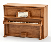Miniature Dollhouse Instrument Mini Piano En Bois Noir 1:12 Échelle Maison De Poupée Simulation Accessoires